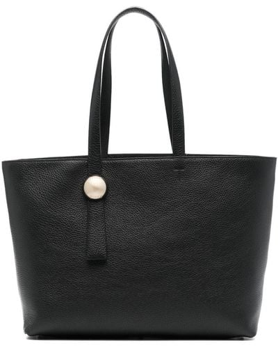 Furla Logo-debossed Leather Tote Bag - Black