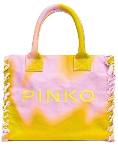 Pinko Strandtasche mit Stickerei - Gelb