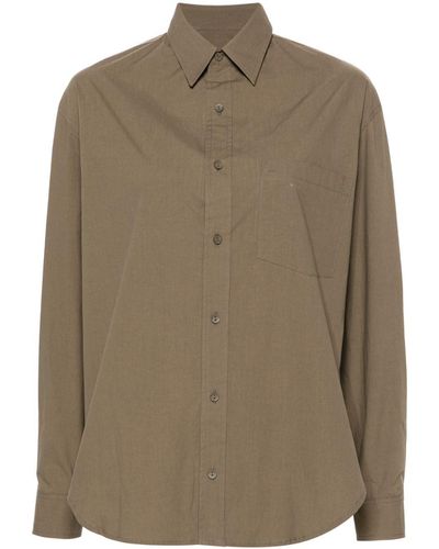 Matteau Classic-collar Cotton Shirt - Brown