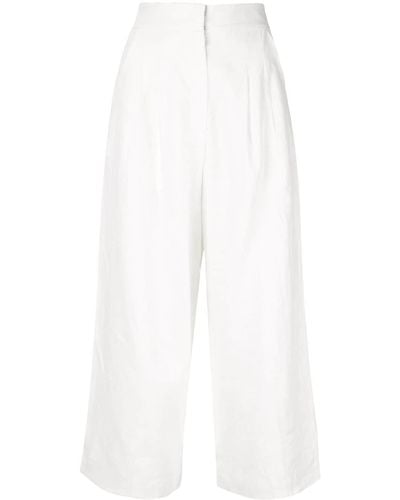 Bambah Cropped Wide-leg Trousers - White