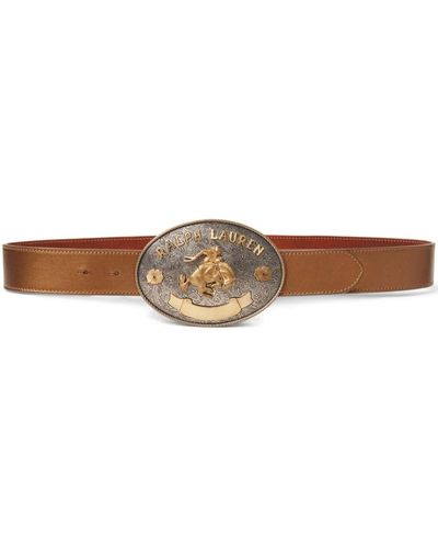 Ralph Lauren Collection Cinturón con hebilla Rodeo - Marrón