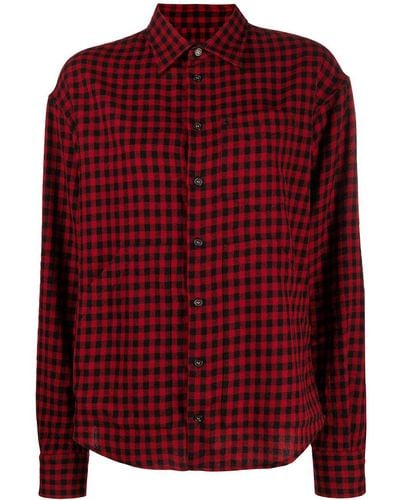 DSquared² Blouse Met Gingham Ruit - Rood