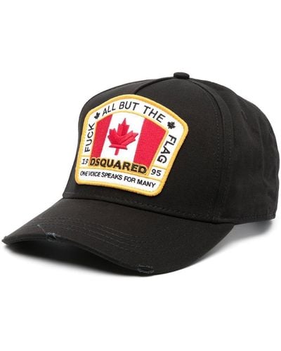 DSquared² Canadese Vlagbaseballpet - Zwart