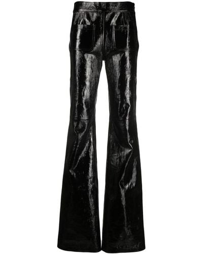 Dorothee Schumacher Patent-leather Flared Trousers - Black