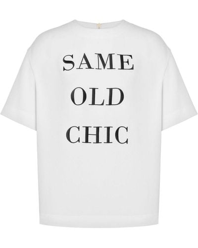 Moschino T-Shirt mit Slogan-Print - Weiß