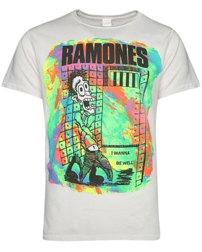 MadeWorn Ramones Escape-print Cotton T-shirt - Green
