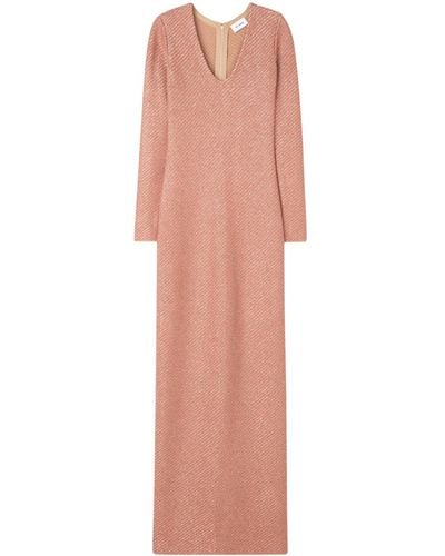 St. John Long-sleeve Twill Gown - Pink