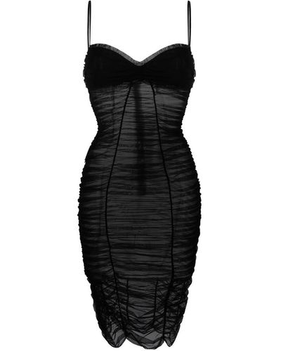 Kiki de Montparnasse Ruched Tulle Dress - Black