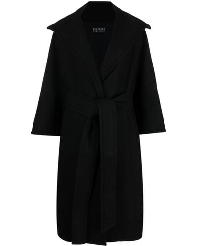 Gianluca Capannolo Single-breasted Belted Coat - Black