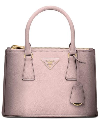 Prada Small Galleria Saffiano Leather Handbag - Pink