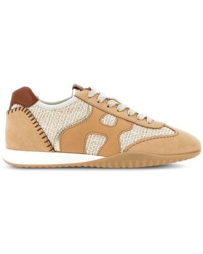 Hogan Olympia-z Nubuck Leather Trainers - Natural
