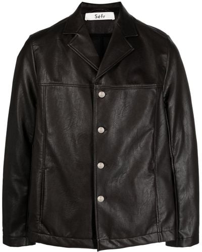 Séfr Francis Faux-leather Jacket - Black