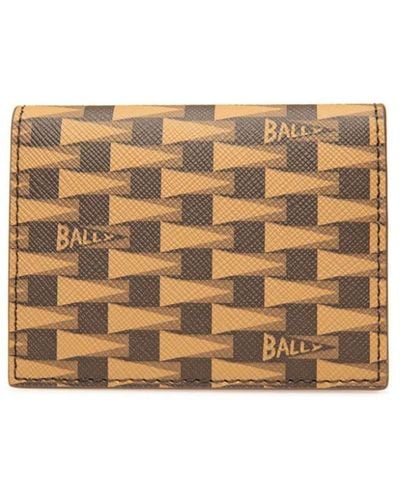 Bally Pennant-print Folded Wallet - Natural