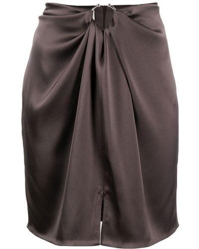Nanushka Draped Satin Mini Skirt - Brown