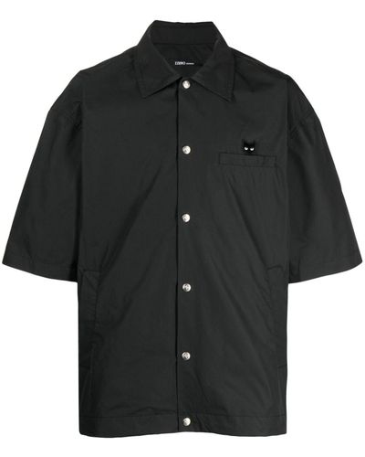 ZZERO BY SONGZIO Camisa con parche del logo y manga corta - Negro