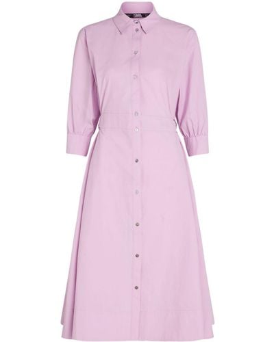 Karl Lagerfeld Organic-cotton Shirt Dress - Pink