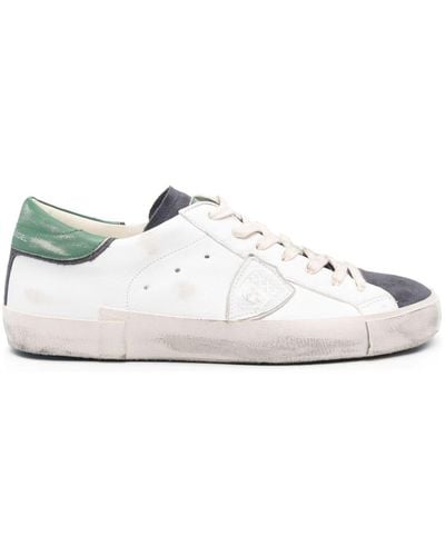 Philippe Model Prsx Logo-patch Leather Trainers - White