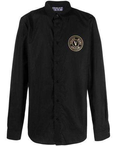 Versace Overhemd Met Logoprint - Zwart