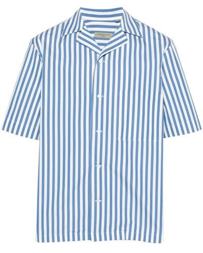 Corneliani Striped Poplin Shirt - Blue