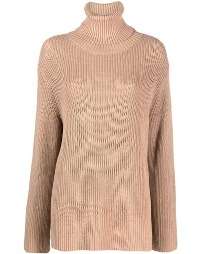 Societe Anonyme Roll-neck Chunky-knit Sweater - Natural