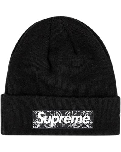 Supreme X New Era Beanie mit Logo - Schwarz