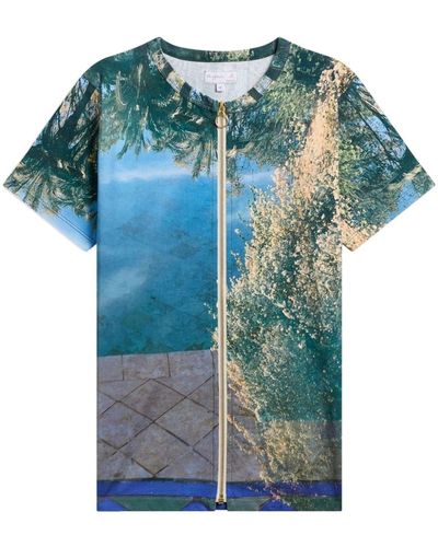 agnès b. Reflet À Marrakech-print Cotton T-shirt - Blue