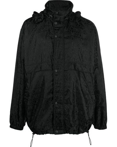 Moschino モノグラム フーデッドジャケット - ブラック