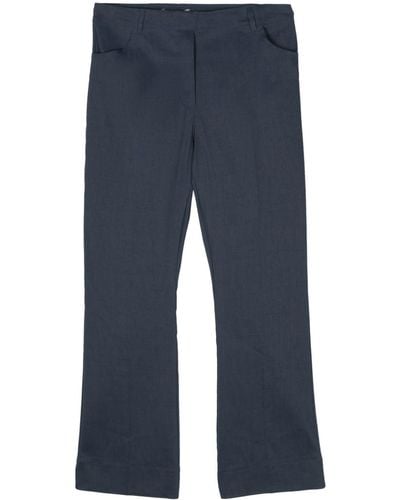 D.exterior Pressed-crease Cropped Trousers - Blue