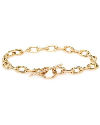 Zoe Chicco 14kt Yellow Gold Diamond Link Bracelet - Metallic