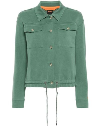 BOSS Straight-collar Shirt Jacket - Green