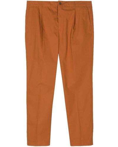 Maison Kitsuné Pleat-detail Tapered Trousers - Orange