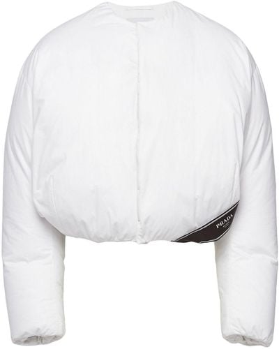 Prada Cropped Cotton Down Jacket - White