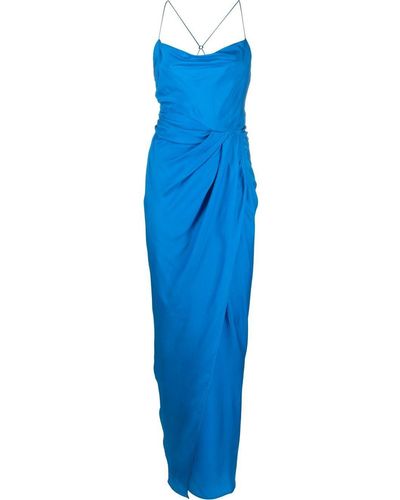 GAUGE81 Shiroi Draped Silk Maxi Dress - Blue