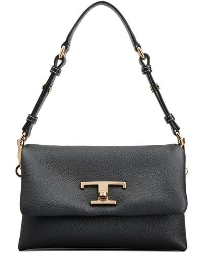 Tod's Mini T Timeless Leather Shoulder Bag - Black