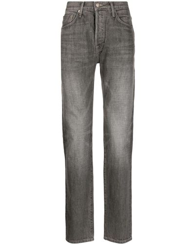 Tom Ford Faded Straight-leg Jeans - Grey
