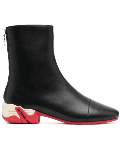 Raf Simons Contrasting-heel Detail 45mm Boots - Black