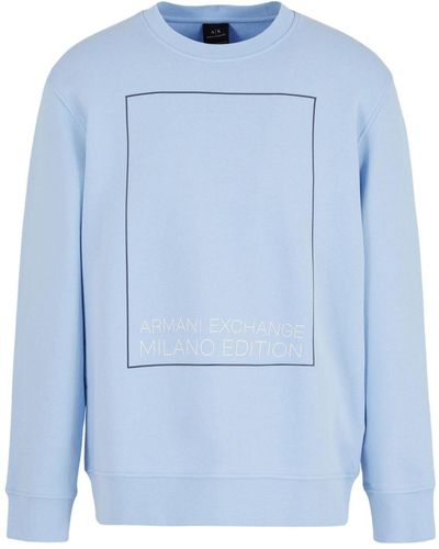 Armani Exchange Sweater Met Logoprint - Blauw