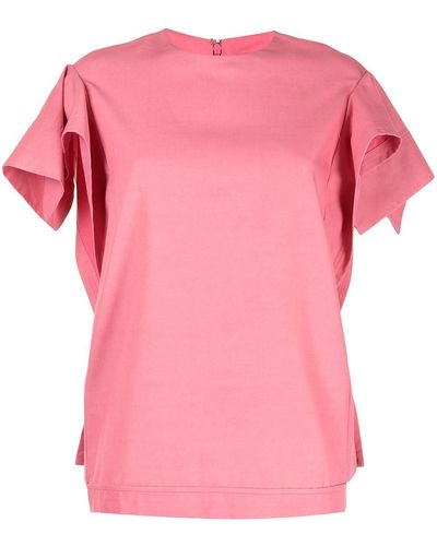 3.1 Phillip Lim Origami-sleeves Zipped T-shirt - Pink