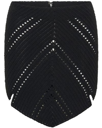 Dion Lee Leaf Crochet High-waisted Skirt - Black