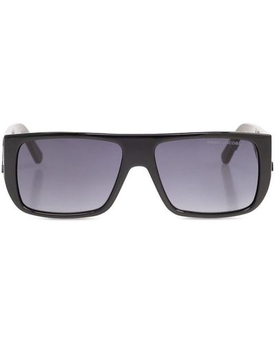 Marc Jacobs Logo-embossed Rectangle-frame Sunglasses - Grey