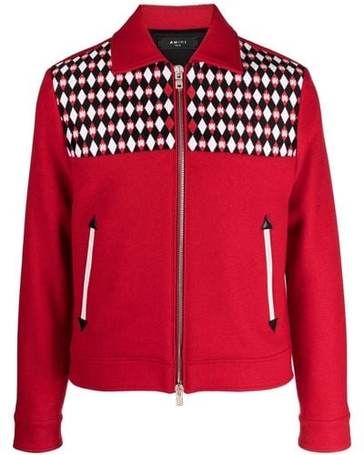 Amiri Monogram-jacquard Work Jacket in Red for Men
