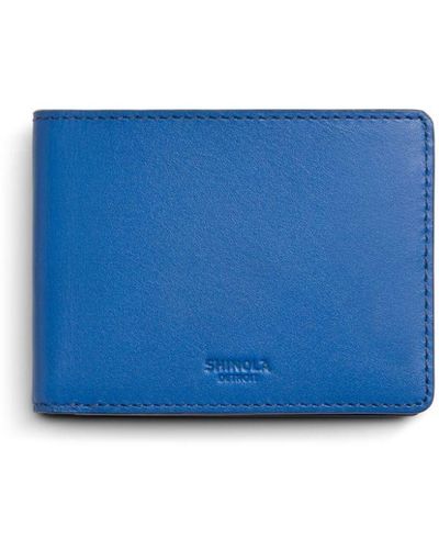 Shinola Logo-debossed Leather Wallet - Blue