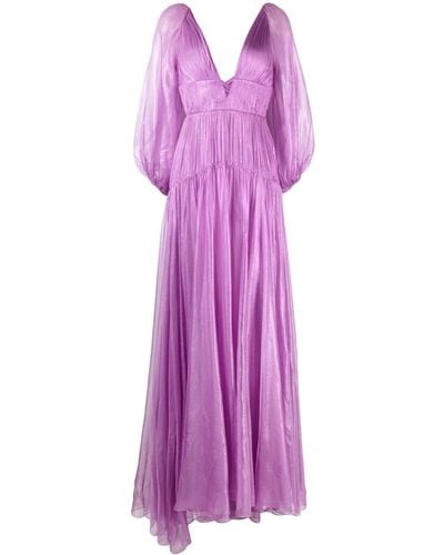 Maria Lucia Hohan Zeena Metallic-silk Maxi Dress - Purple
