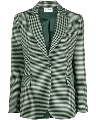 P.A.R.O.S.H. Gingham-check Tailored Blazer - Green