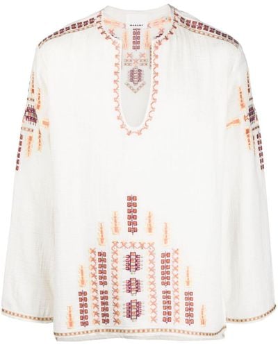 Isabel Marant Overhemd Met Geometrisch Borduurwerk - Roze