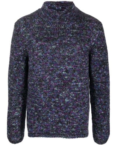 Roberto Del Carlo High-neck Intarsia-knit Sweater - Blue