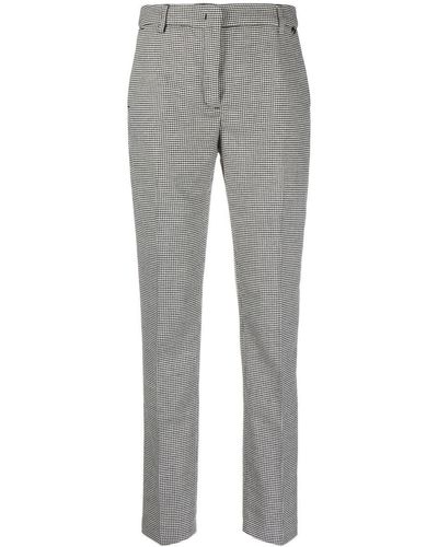 Liu Jo Checked Straight-leg Trousers - Grey