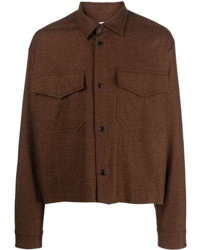 Nanushka Button-up Long-sleeve Shirt - Brown