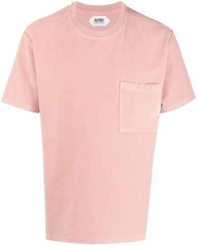 Autry Short-sleeve Crew-neck T-shirt - Pink