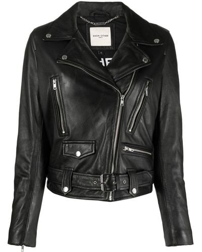 Each x Other Belted Leather Biker Jacket - Black